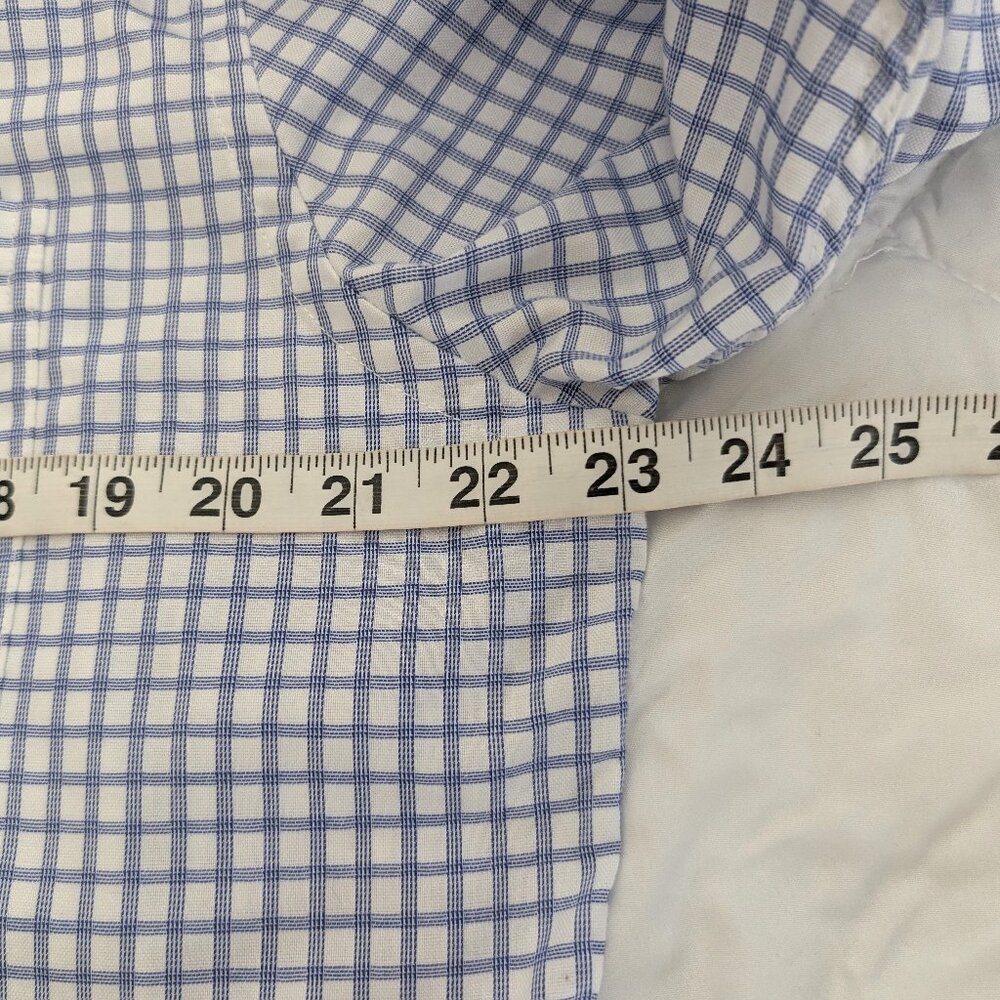 JOHNSTON & MURPHY Shirt Men's L XC4 Blue Plaid Extreme Comfort Long Sleeve - Picture 12 of 13